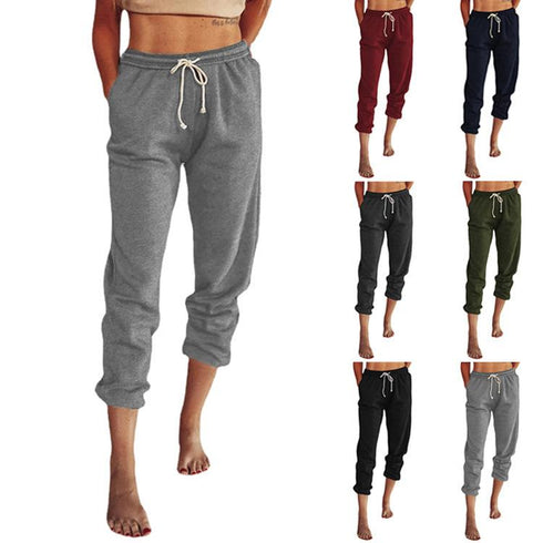 Loose High-Waist Lace-Up Kick-Up Pants